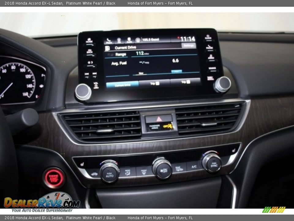 2018 Honda Accord EX-L Sedan Platinum White Pearl / Black Photo #16