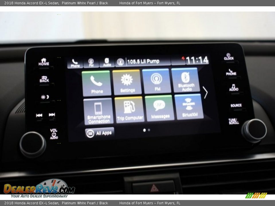 2018 Honda Accord EX-L Sedan Platinum White Pearl / Black Photo #17