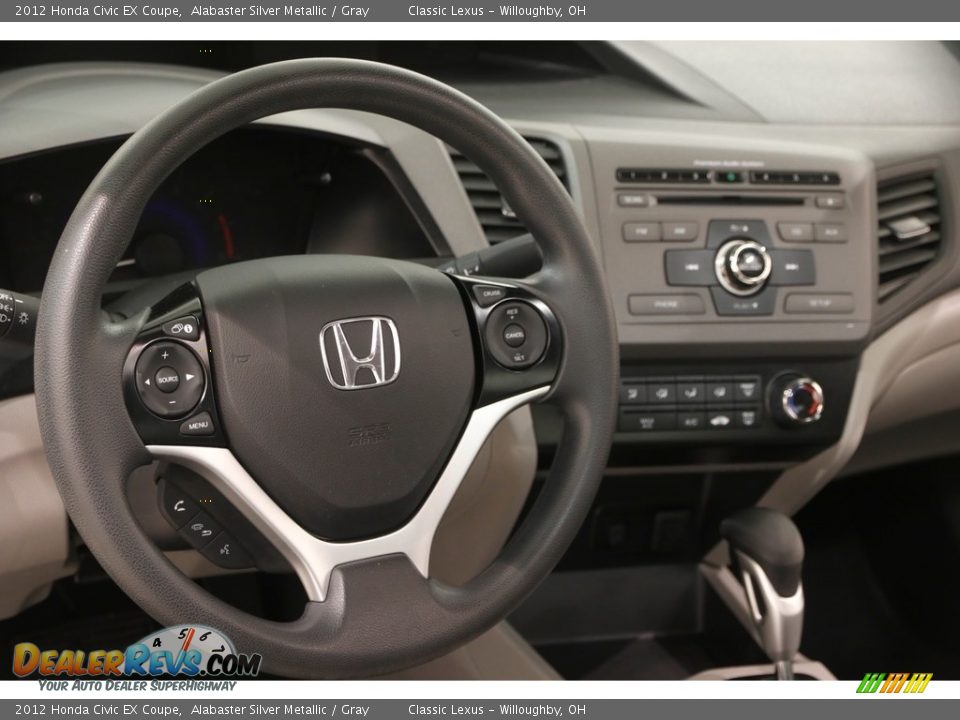 2012 Honda Civic EX Coupe Alabaster Silver Metallic / Gray Photo #7