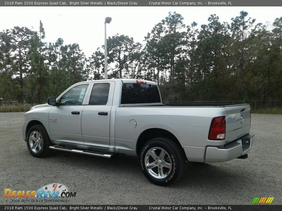 2018 Ram 1500 Express Quad Cab Bright Silver Metallic / Black/Diesel Gray Photo #3