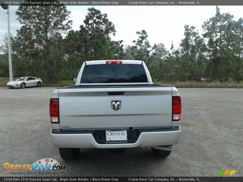 2018 Ram 1500 Express Quad Cab Bright Silver Metallic / Black/Diesel Gray Photo #4