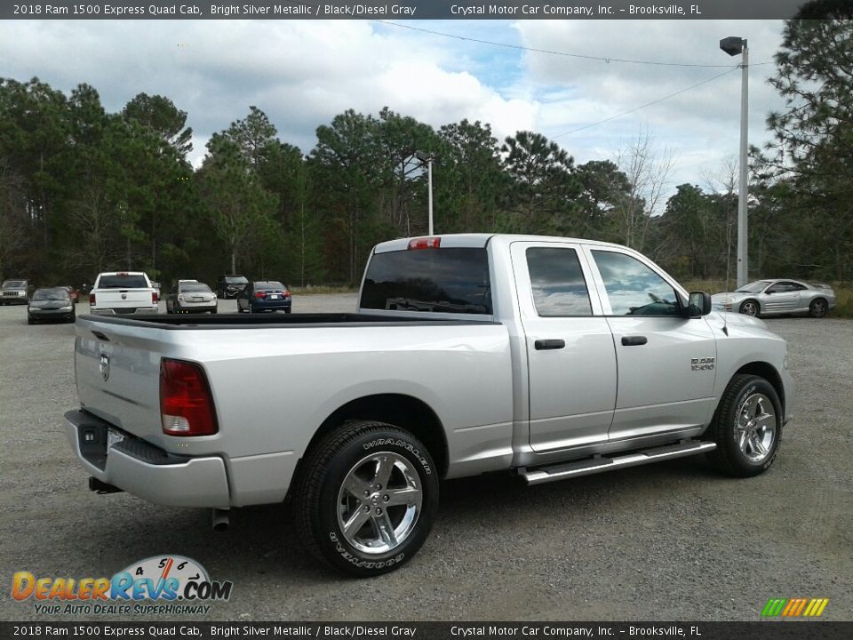 2018 Ram 1500 Express Quad Cab Bright Silver Metallic / Black/Diesel Gray Photo #5