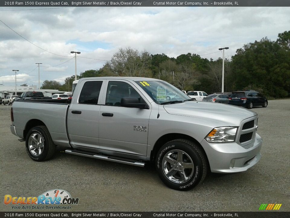 2018 Ram 1500 Express Quad Cab Bright Silver Metallic / Black/Diesel Gray Photo #7