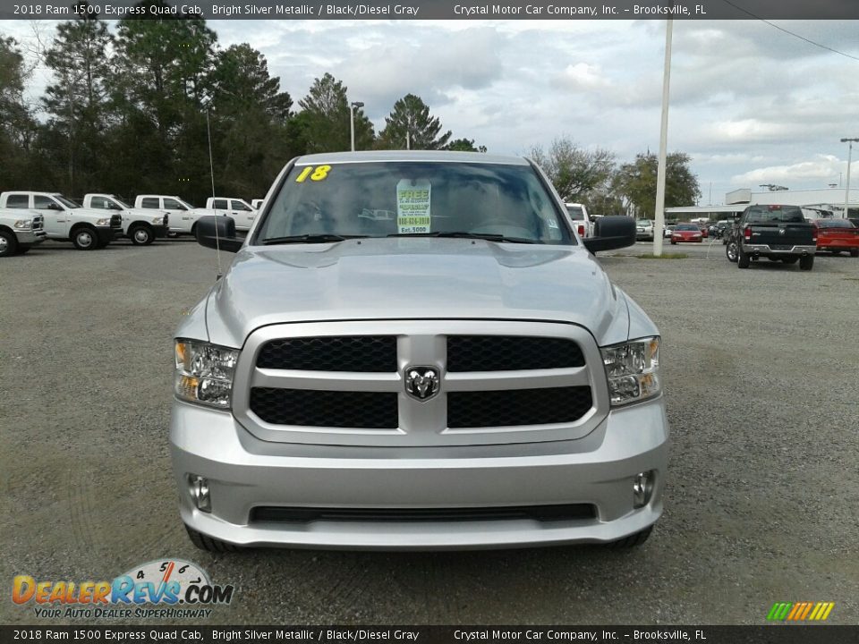 2018 Ram 1500 Express Quad Cab Bright Silver Metallic / Black/Diesel Gray Photo #8