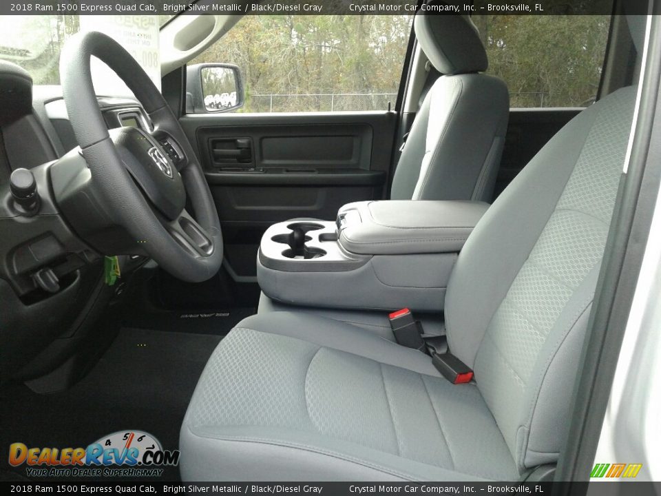 2018 Ram 1500 Express Quad Cab Bright Silver Metallic / Black/Diesel Gray Photo #9