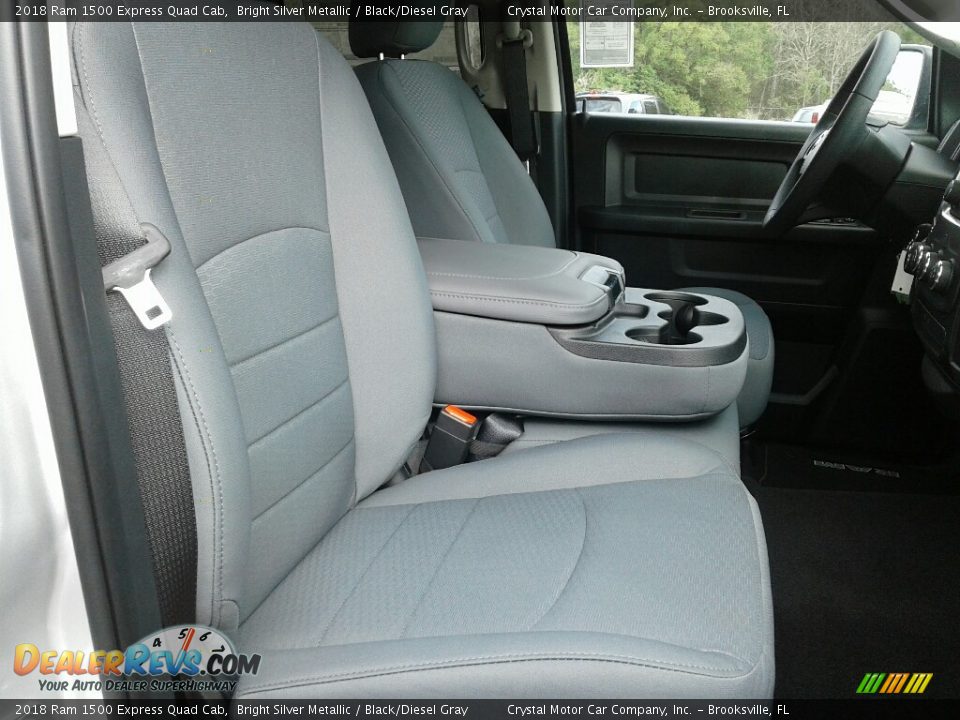 2018 Ram 1500 Express Quad Cab Bright Silver Metallic / Black/Diesel Gray Photo #12