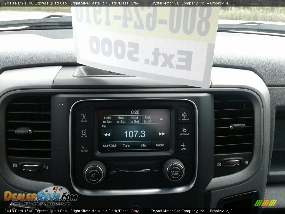 2018 Ram 1500 Express Quad Cab Bright Silver Metallic / Black/Diesel Gray Photo #15