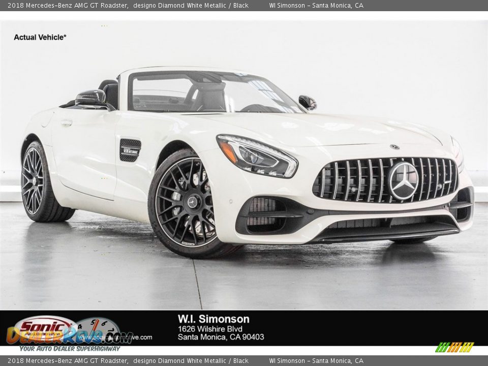 2018 Mercedes-Benz AMG GT Roadster designo Diamond White Metallic / Black Photo #1