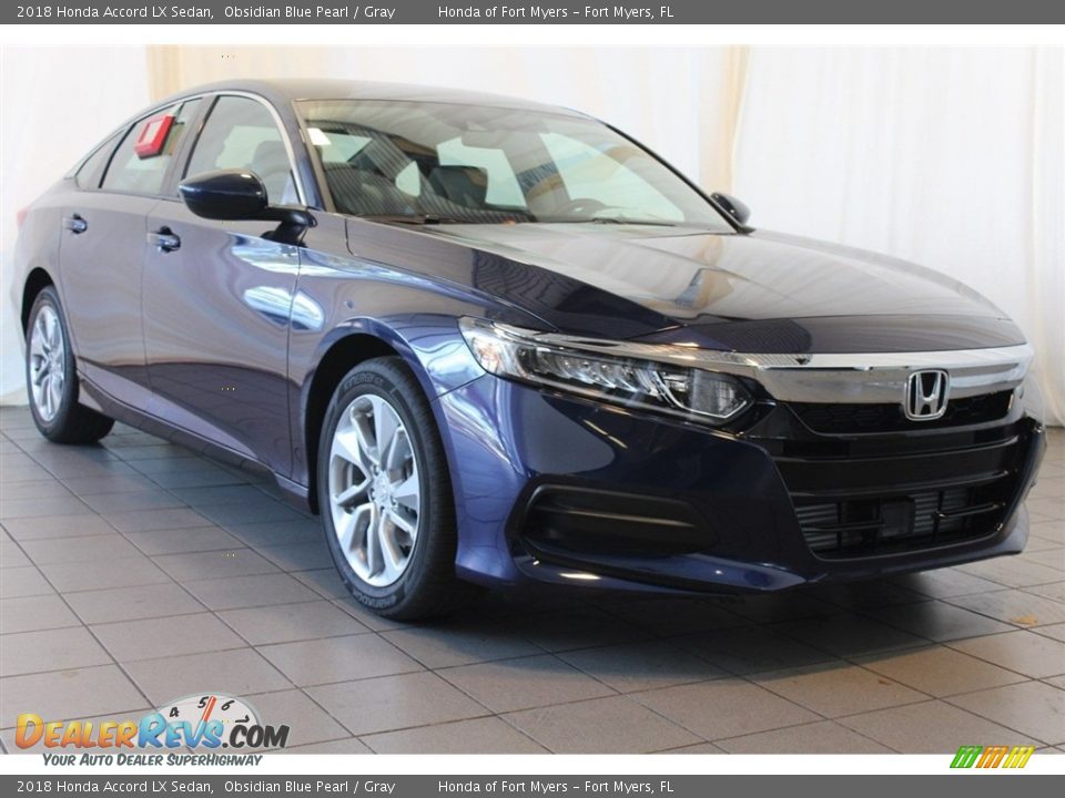 2018 Honda Accord LX Sedan Obsidian Blue Pearl / Gray Photo #2
