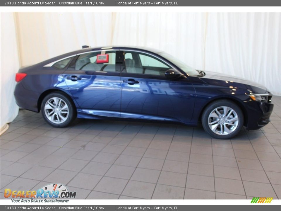 2018 Honda Accord LX Sedan Obsidian Blue Pearl / Gray Photo #3