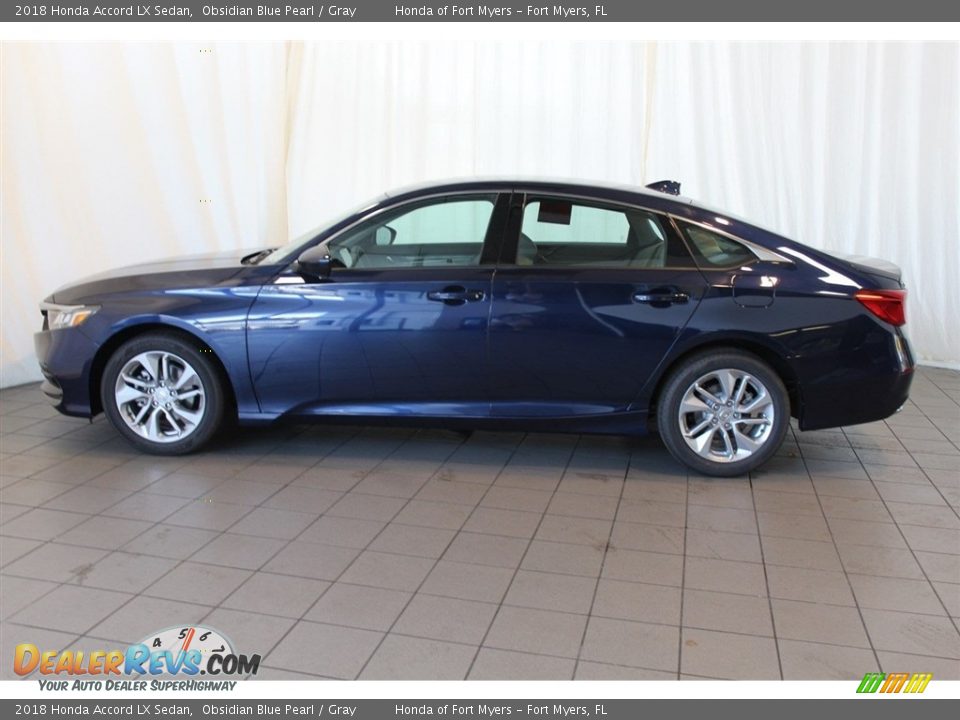 2018 Honda Accord LX Sedan Obsidian Blue Pearl / Gray Photo #5