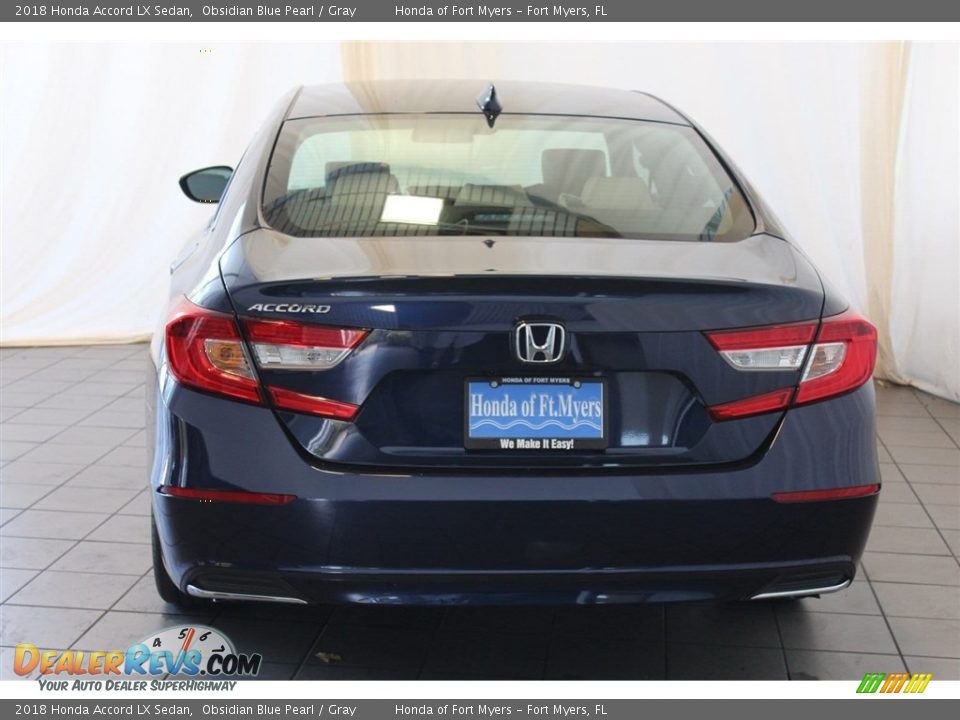 2018 Honda Accord LX Sedan Obsidian Blue Pearl / Gray Photo #7