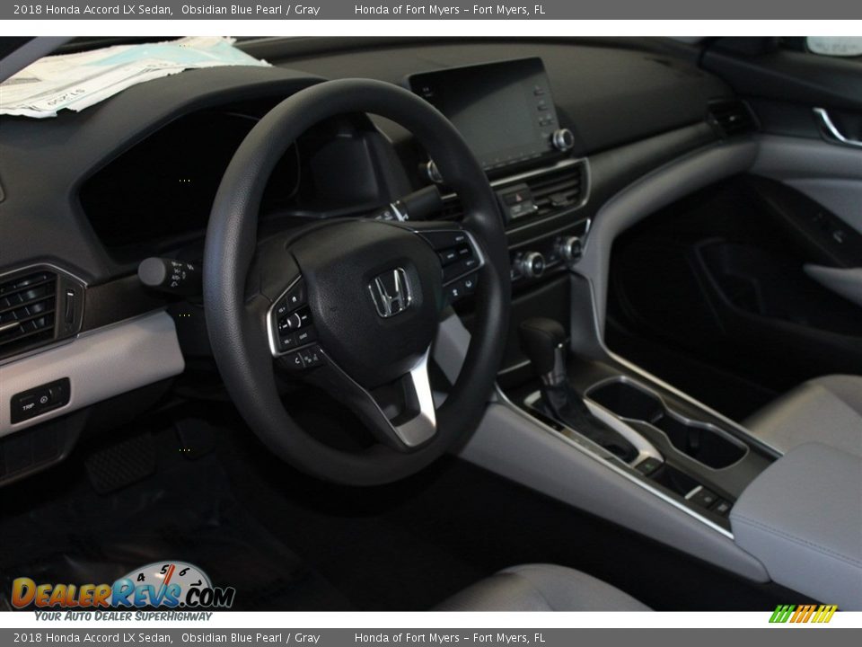 2018 Honda Accord LX Sedan Obsidian Blue Pearl / Gray Photo #12