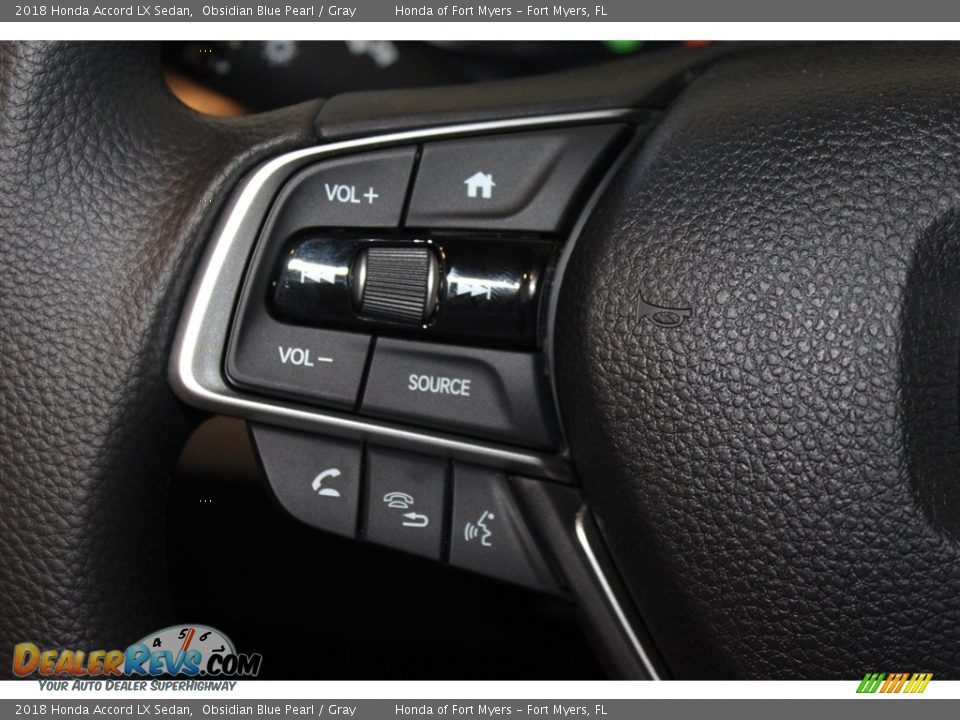 2018 Honda Accord LX Sedan Obsidian Blue Pearl / Gray Photo #14