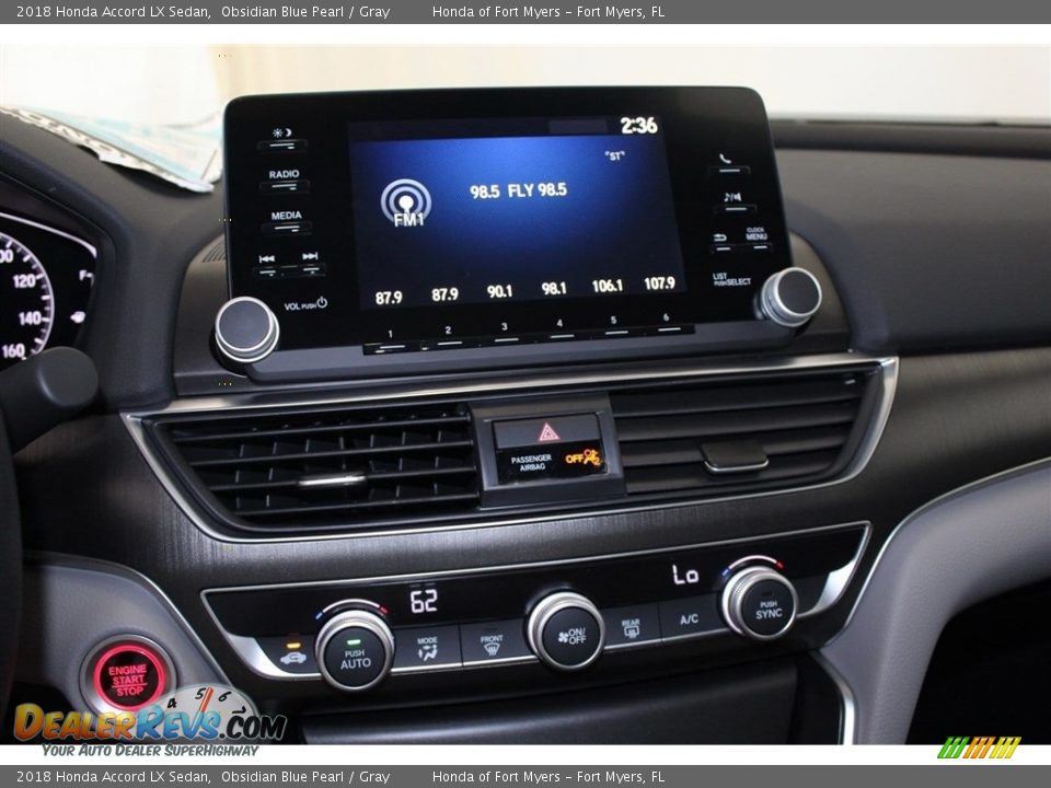 2018 Honda Accord LX Sedan Obsidian Blue Pearl / Gray Photo #16