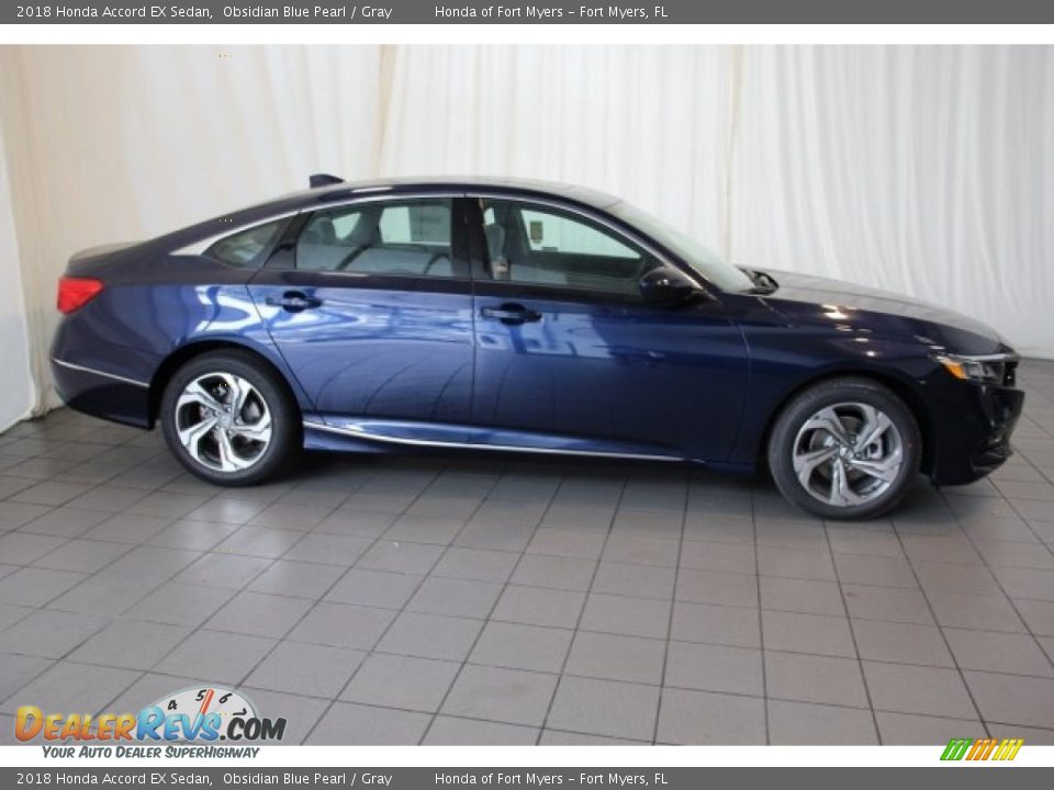 2018 Honda Accord EX Sedan Obsidian Blue Pearl / Gray Photo #3