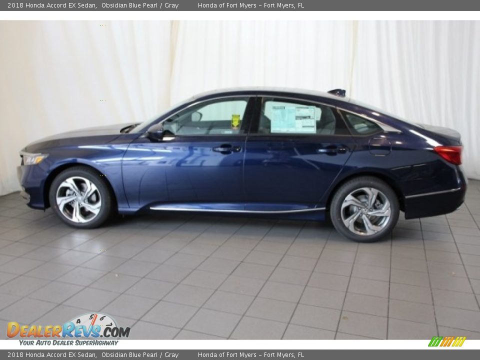 2018 Honda Accord EX Sedan Obsidian Blue Pearl / Gray Photo #5