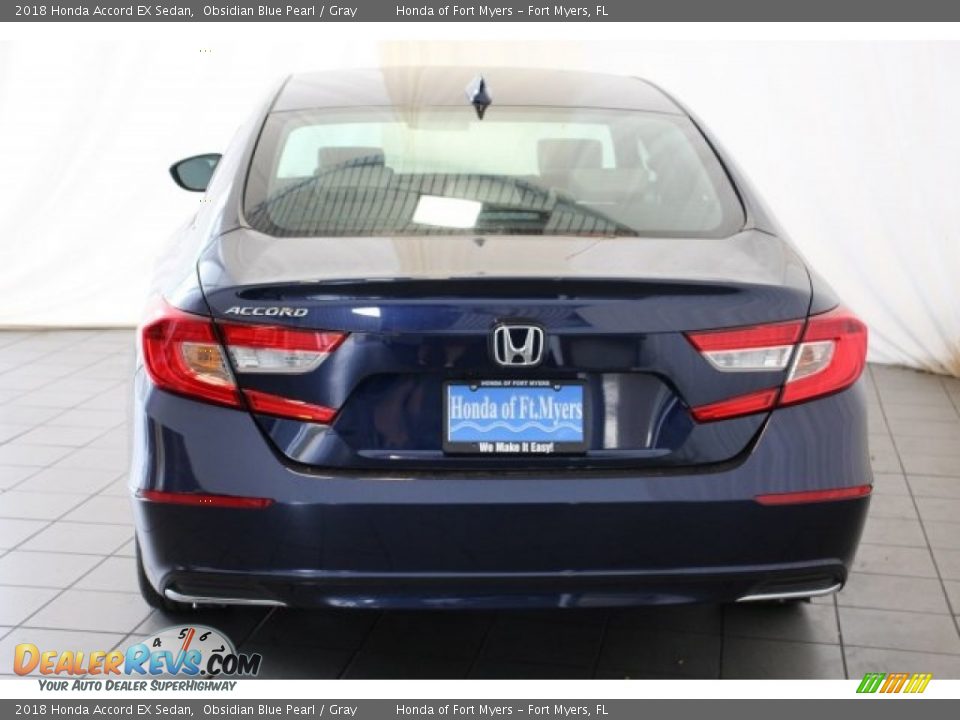 2018 Honda Accord EX Sedan Obsidian Blue Pearl / Gray Photo #7