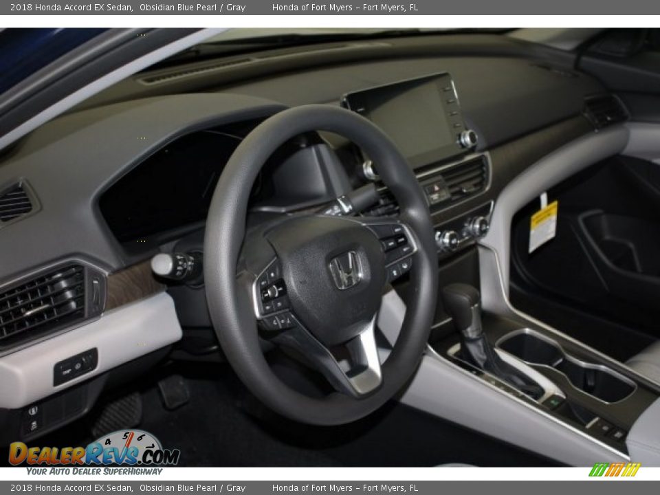 2018 Honda Accord EX Sedan Obsidian Blue Pearl / Gray Photo #12