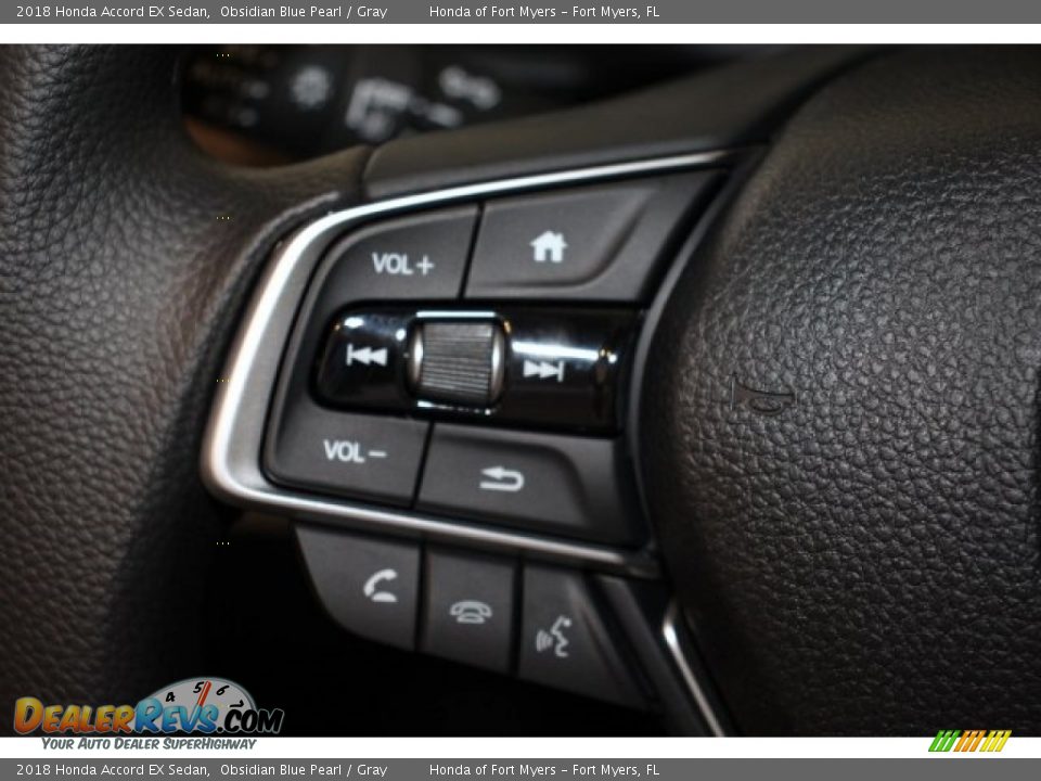 2018 Honda Accord EX Sedan Obsidian Blue Pearl / Gray Photo #14