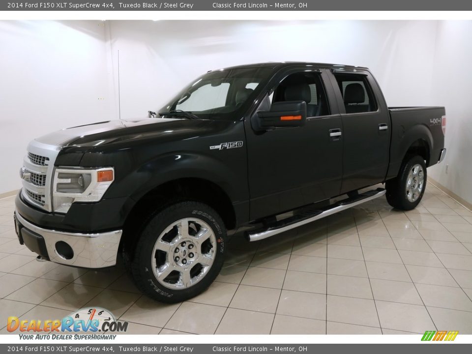 2014 Ford F150 XLT SuperCrew 4x4 Tuxedo Black / Steel Grey Photo #3
