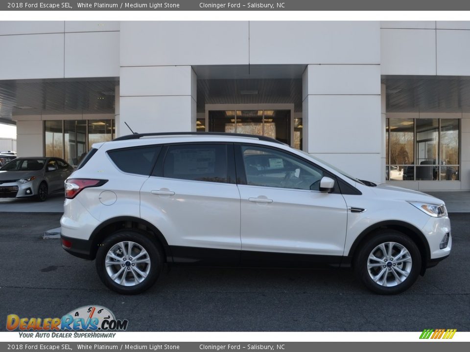 2018 Ford Escape SEL White Platinum / Medium Light Stone Photo #2