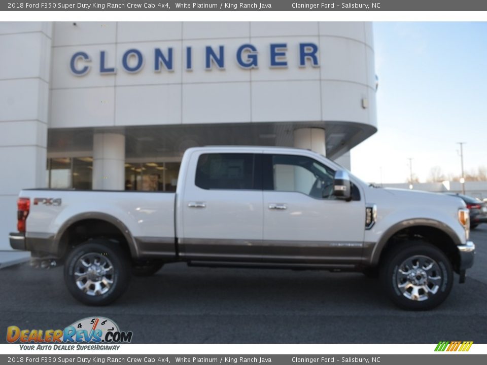 2018 Ford F350 Super Duty King Ranch Crew Cab 4x4 White Platinum / King Ranch Java Photo #2