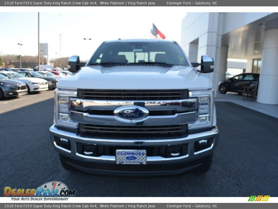 2018 Ford F350 Super Duty King Ranch Crew Cab 4x4 White Platinum / King Ranch Java Photo #4