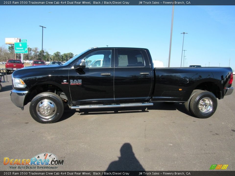 2015 Ram 3500 Tradesman Crew Cab 4x4 Dual Rear Wheel Black / Black/Diesel Gray Photo #2