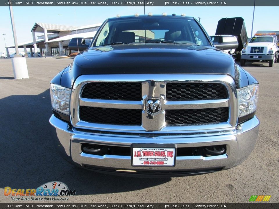 2015 Ram 3500 Tradesman Crew Cab 4x4 Dual Rear Wheel Black / Black/Diesel Gray Photo #8