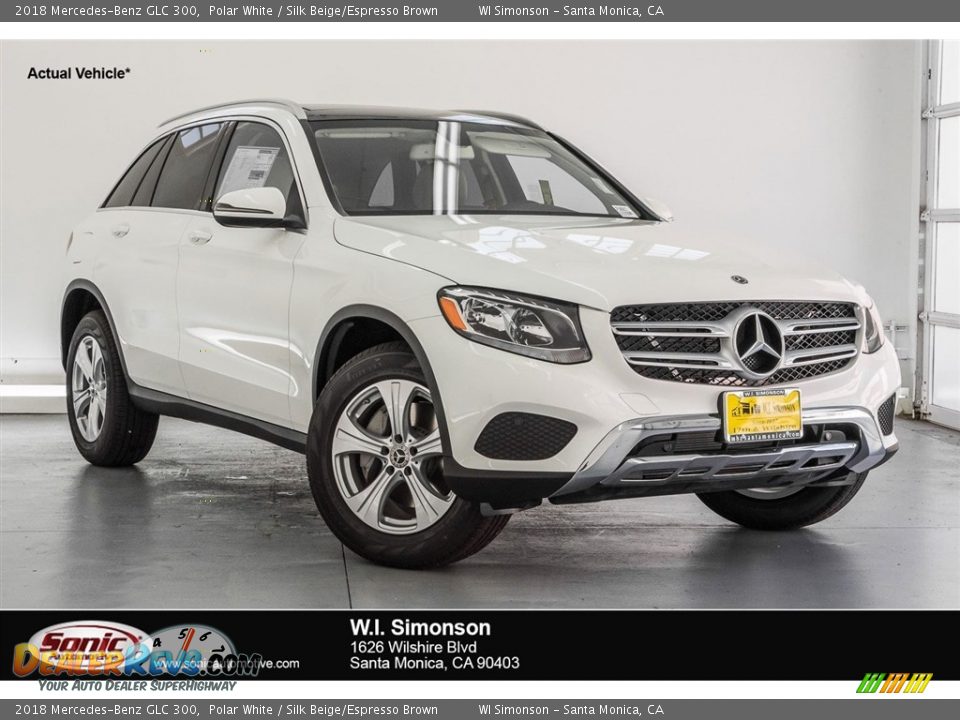 2018 Mercedes-Benz GLC 300 Polar White / Silk Beige/Espresso Brown Photo #1