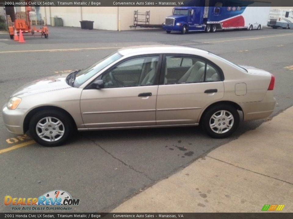 2001 Honda Civic LX Sedan Titanium Metallic / Beige Photo #5