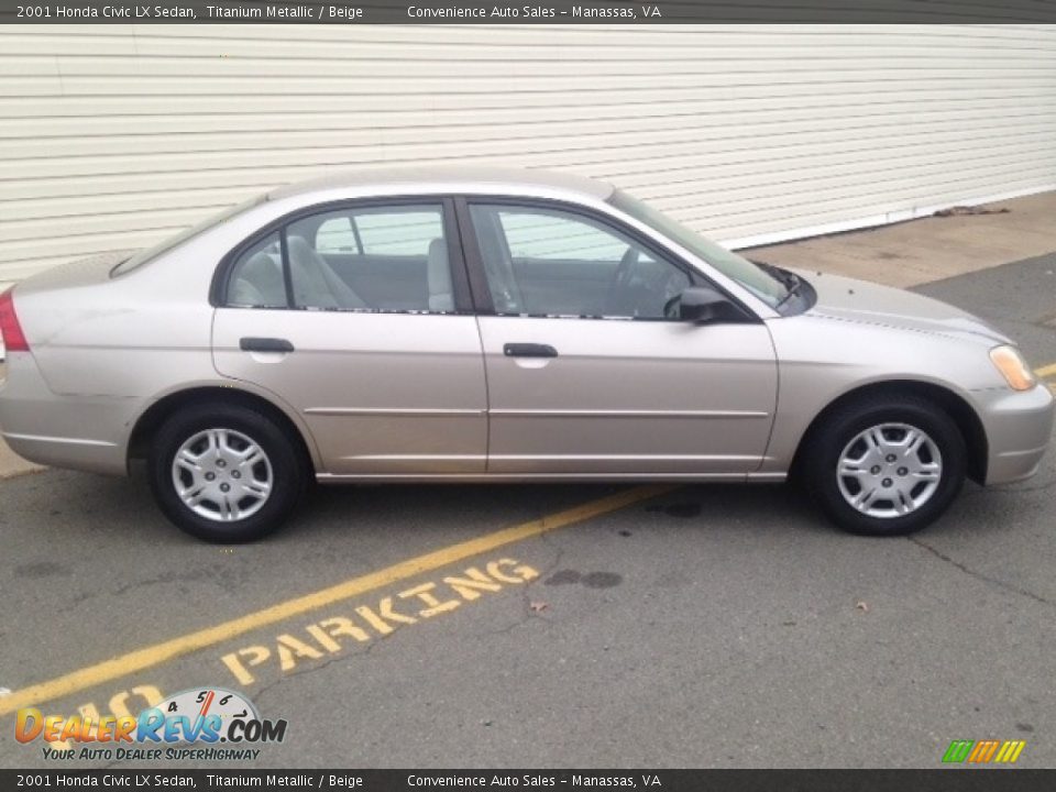 2001 Honda Civic LX Sedan Titanium Metallic / Beige Photo #6