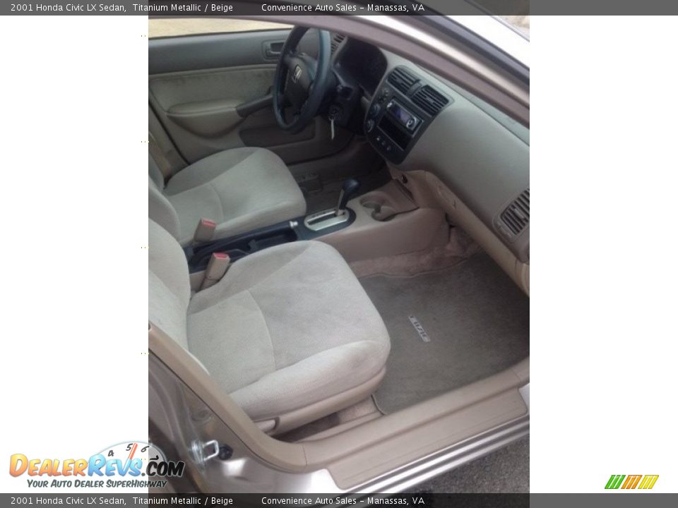 2001 Honda Civic LX Sedan Titanium Metallic / Beige Photo #7