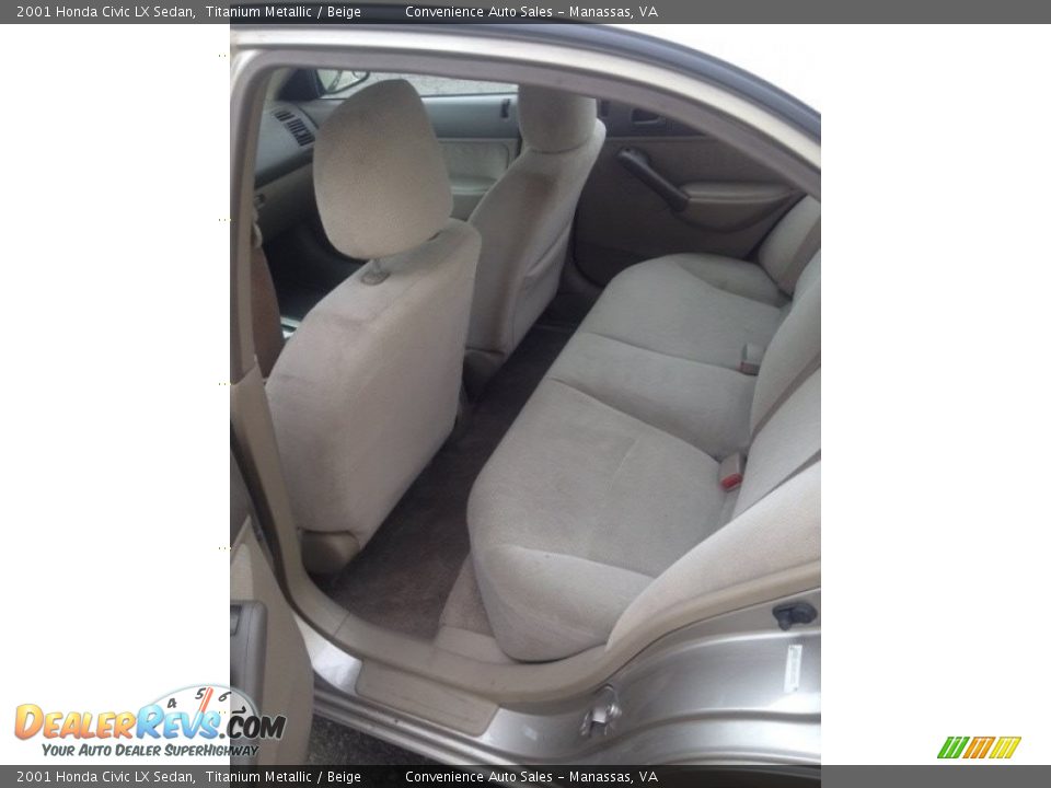 2001 Honda Civic LX Sedan Titanium Metallic / Beige Photo #8