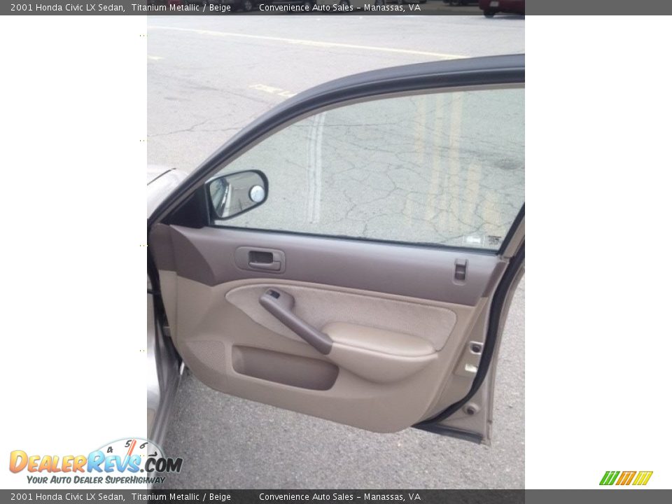 2001 Honda Civic LX Sedan Titanium Metallic / Beige Photo #11