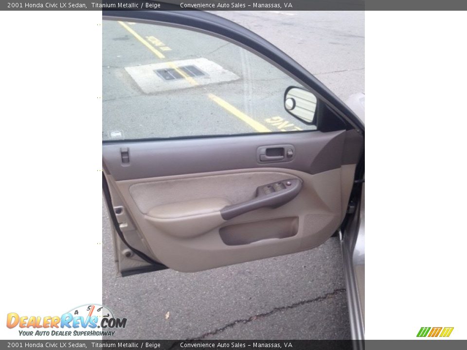 2001 Honda Civic LX Sedan Titanium Metallic / Beige Photo #12
