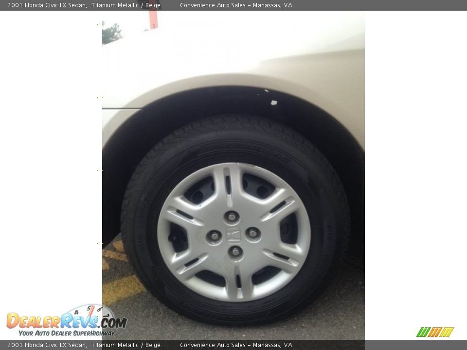 2001 Honda Civic LX Sedan Titanium Metallic / Beige Photo #13