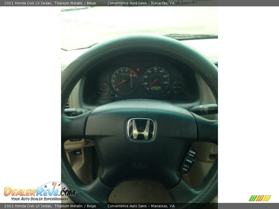 2001 Honda Civic LX Sedan Titanium Metallic / Beige Photo #14