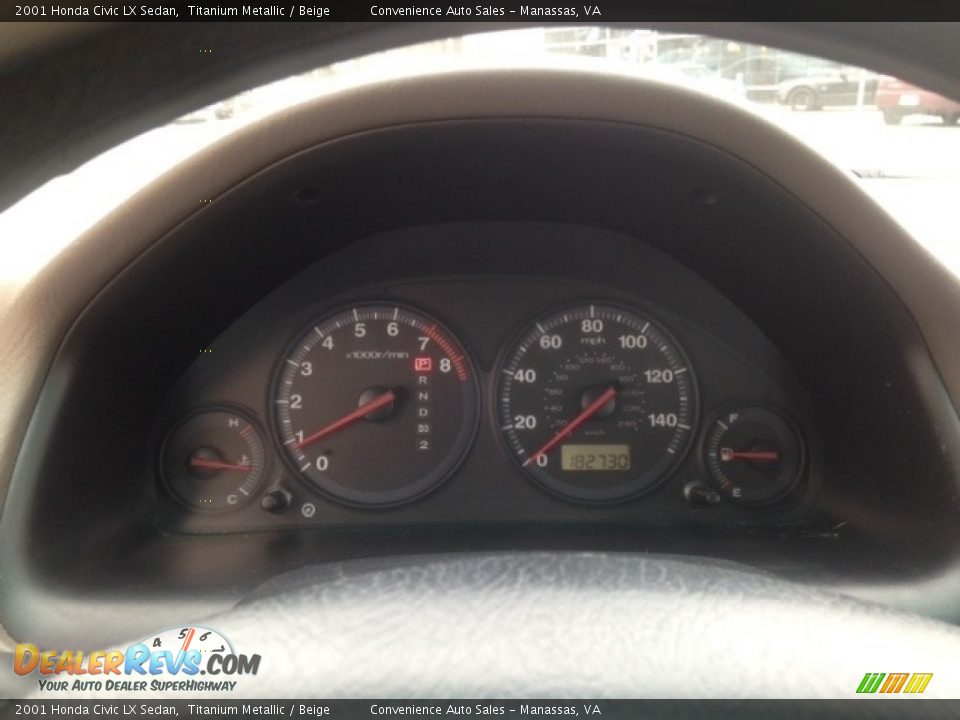 2001 Honda Civic LX Sedan Titanium Metallic / Beige Photo #15
