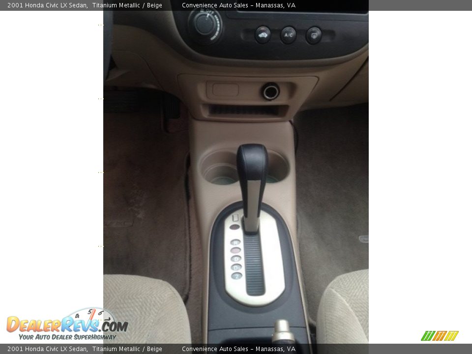 2001 Honda Civic LX Sedan Titanium Metallic / Beige Photo #18