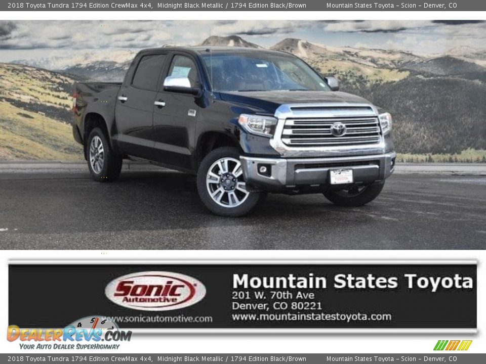 2018 Toyota Tundra 1794 Edition CrewMax 4x4 Midnight Black Metallic / 1794 Edition Black/Brown Photo #1