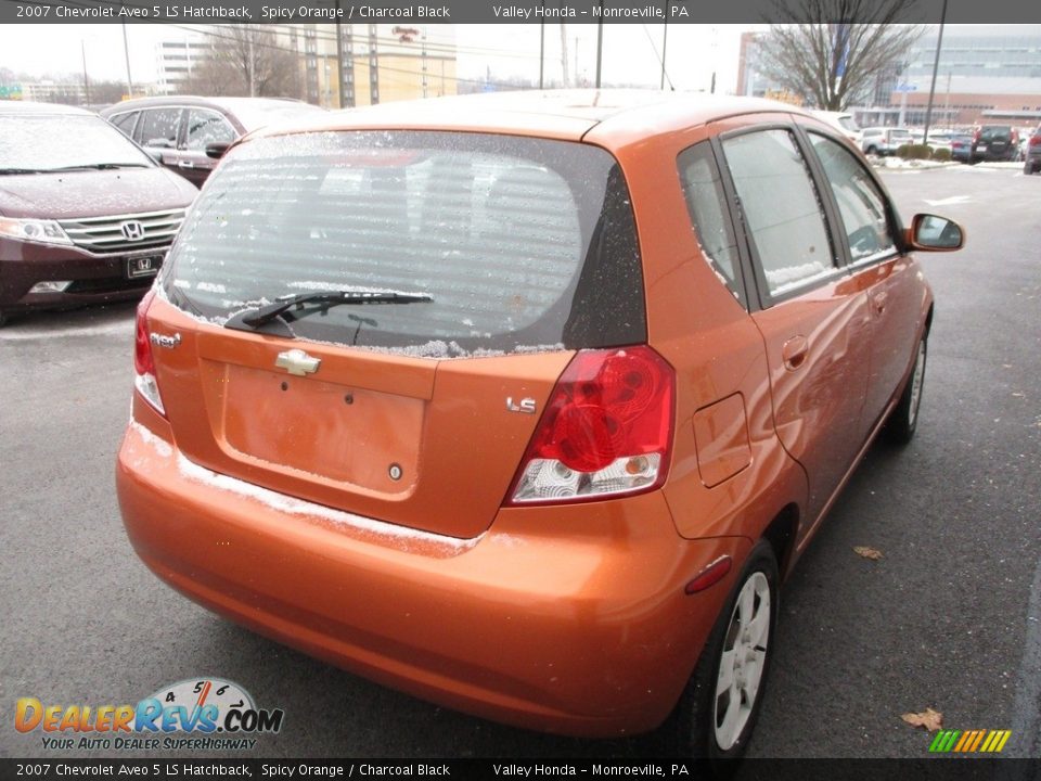 2007 Chevrolet Aveo 5 LS Hatchback Spicy Orange / Charcoal Black Photo #5