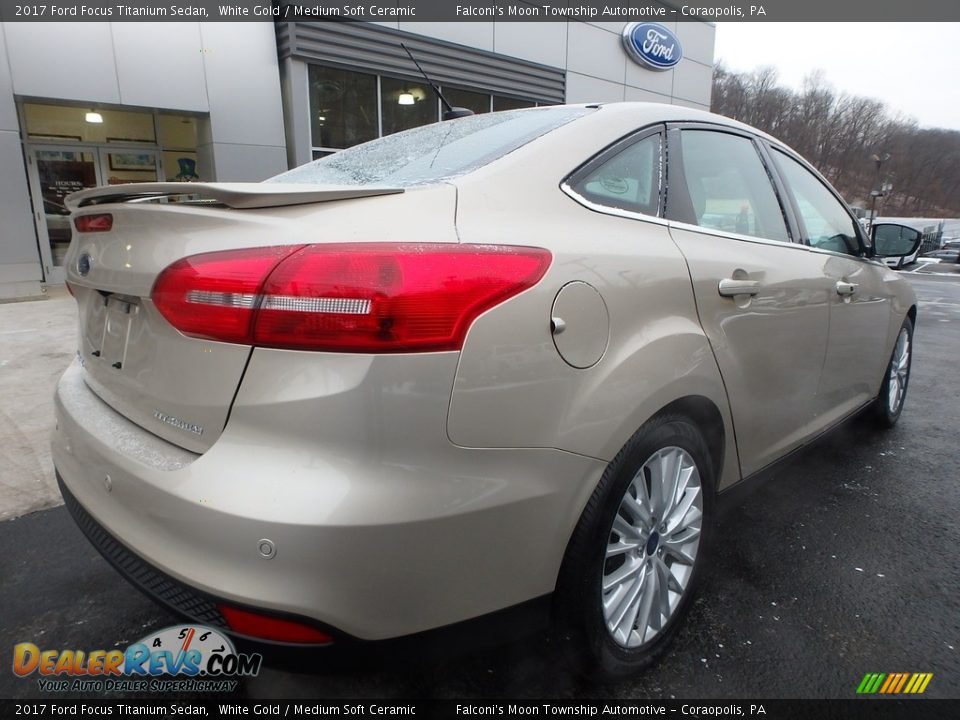 2017 Ford Focus Titanium Sedan White Gold / Medium Soft Ceramic Photo #2