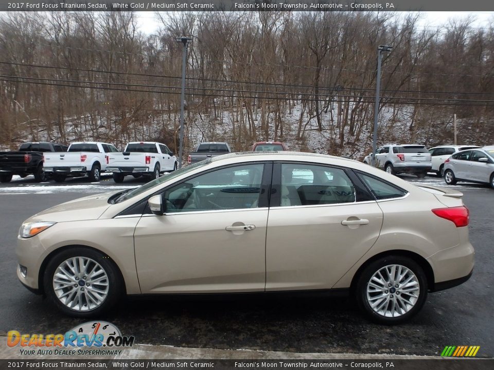 2017 Ford Focus Titanium Sedan White Gold / Medium Soft Ceramic Photo #5