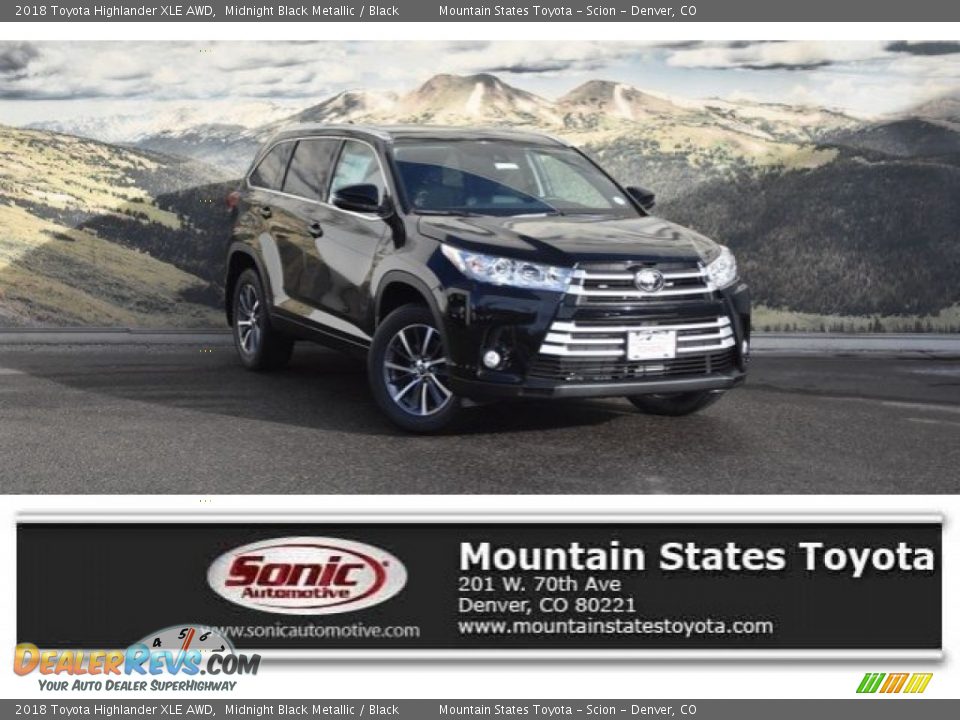 2018 Toyota Highlander XLE AWD Midnight Black Metallic / Black Photo #1