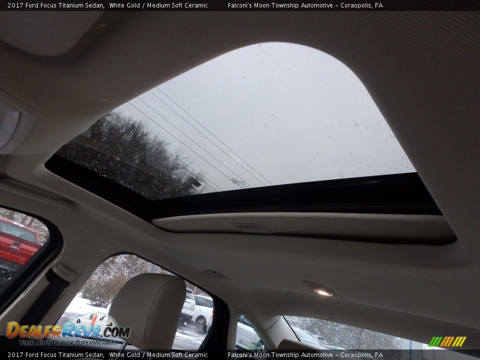 2017 Ford Focus Titanium Sedan White Gold / Medium Soft Ceramic Photo #21