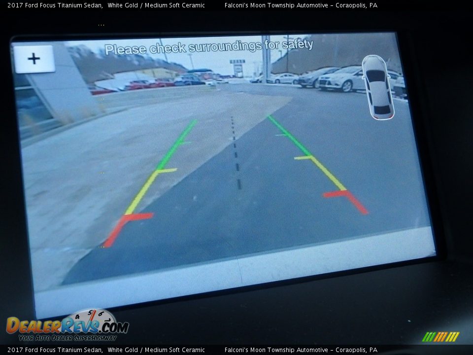 2017 Ford Focus Titanium Sedan White Gold / Medium Soft Ceramic Photo #25