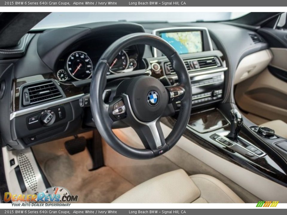 2015 BMW 6 Series 640i Gran Coupe Alpine White / Ivory White Photo #15