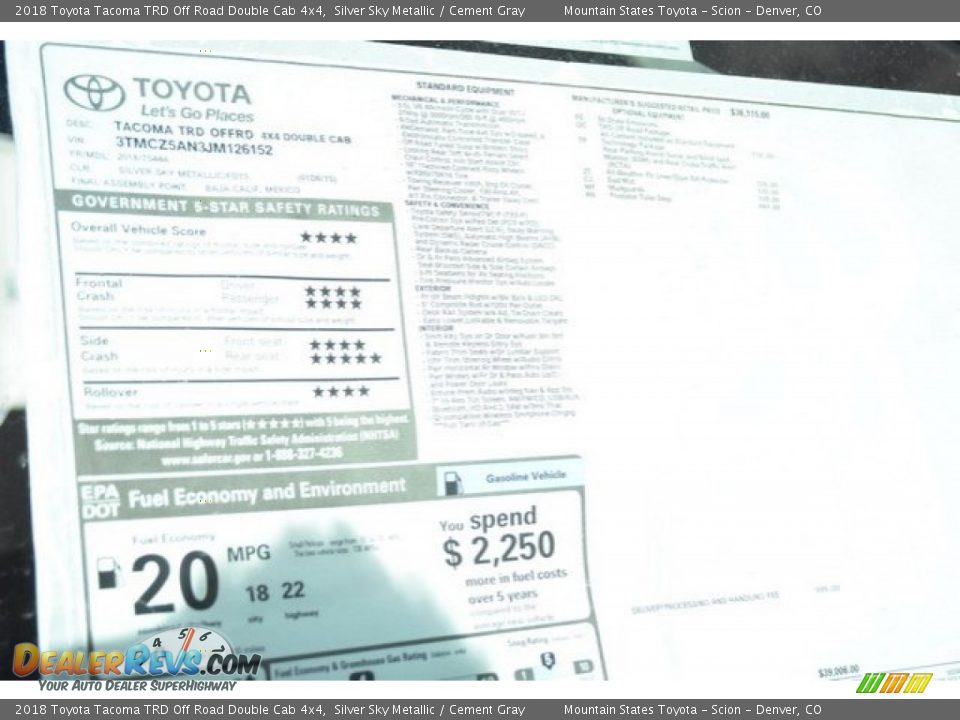 2018 Toyota Tacoma TRD Off Road Double Cab 4x4 Silver Sky Metallic / Cement Gray Photo #10